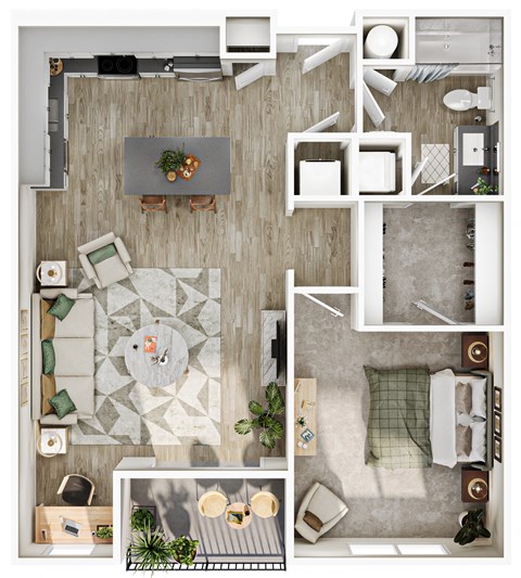 a1 floor plan  1 bedroom with 2 baths  129